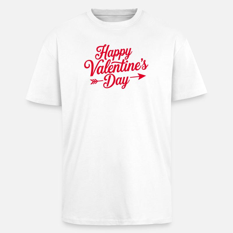 Valentine Script Herzpfeil - Oversized Heavyweight Unisex T-Shirt - Weiß
