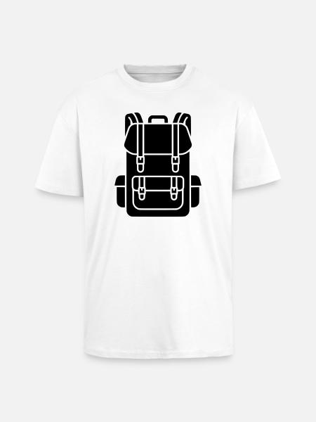 Hiking Backpack Trekking Gear - Unisex Oversized Heavyweight T-shirt - white