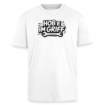 Hobe sous contrôle - T-shirt unisexe oversize épais - blanc - Devant - Alina (178cm) & Michal (187cm)