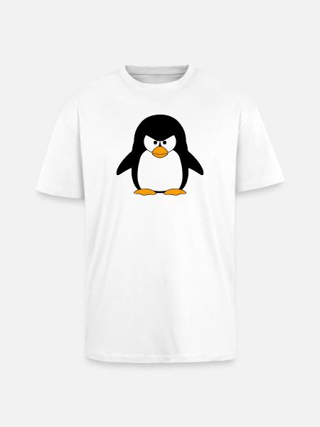 Angry Penguin Cartoon - Unisex Oversized Heavyweight T-shirt - white