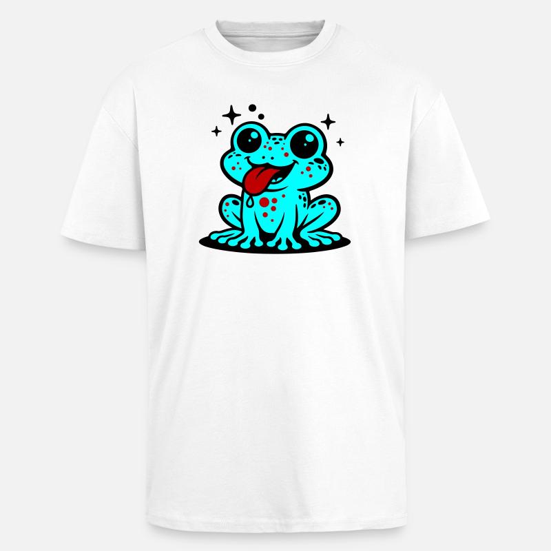 Toad Comic Frog - Unisex Oversized Heavyweight T-shirt - white