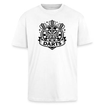 Cible de fléchettes sportives - T-shirt unisexe oversize épais - blanc - Devant - Alina (178cm) & Michal (187cm)