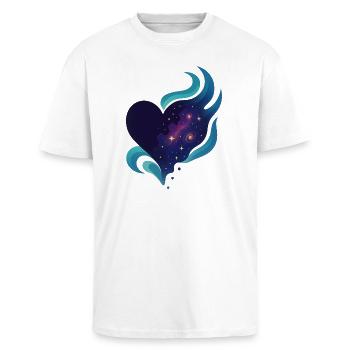 Love - Heart - Valentine's Day - Wedding - Unisex Oversized Heavyweight T-shirt - white - Front - Alina (178cm) & Michal (187cm)