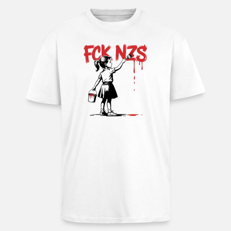 F*ck Nazis – Antifaschistischer Tee - Oversized Heavyweight Unisex T-Shirt - Weiß