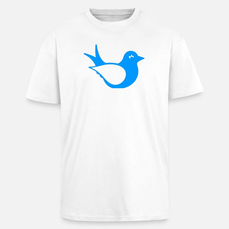 vogel silhouette sitzend, tiermotiv - Oversized Heavyweight Unisex T-Shirt - Weiß