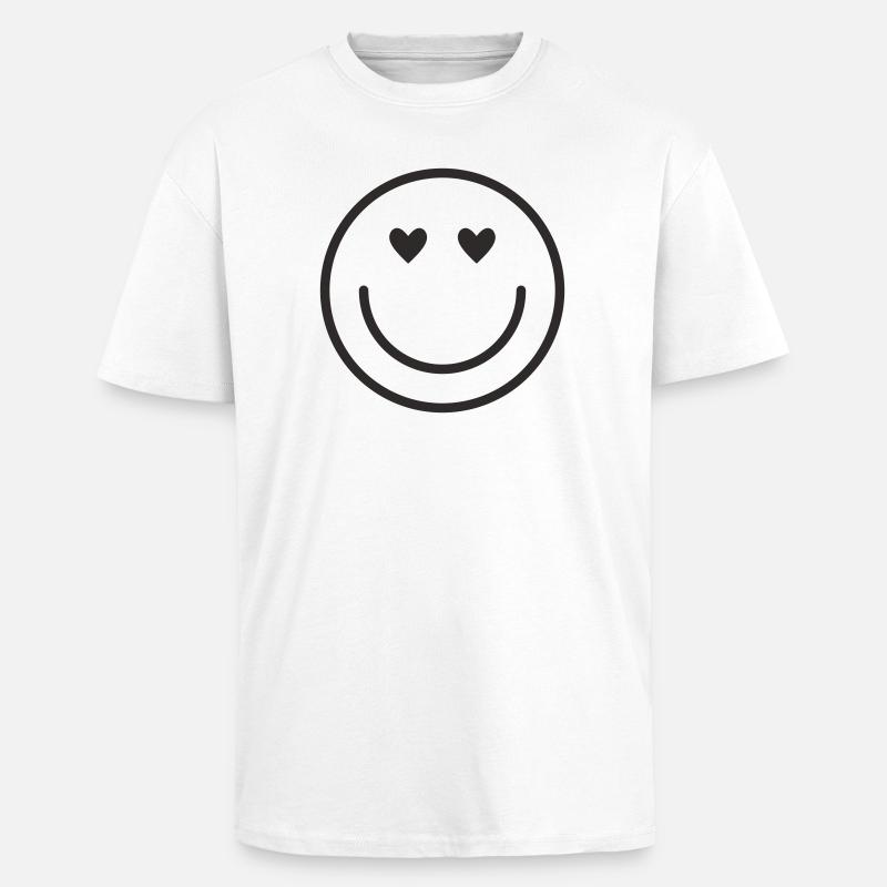 Smiley lachen lächle smile - Oversized Heavyweight Unisex T-Shirt - Weiß