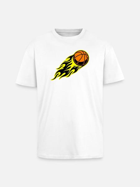 Basketball flame - Unisex Oversized Heavyweight T-shirt - white
