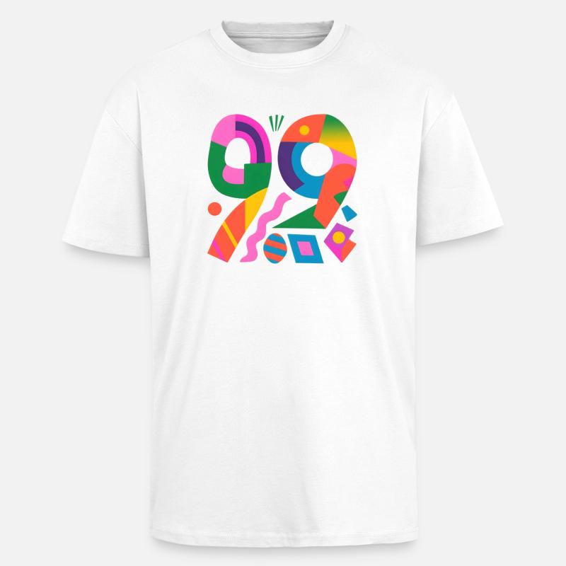 Farbexplosion 99 Party - Oversized Heavyweight Unisex T-Shirt - Weiß