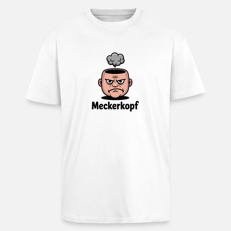 Meckerkopf Genervtes Grumpy Comic Gesicht - Oversized Heavyweight Unisex T-Shirt - Weiß
