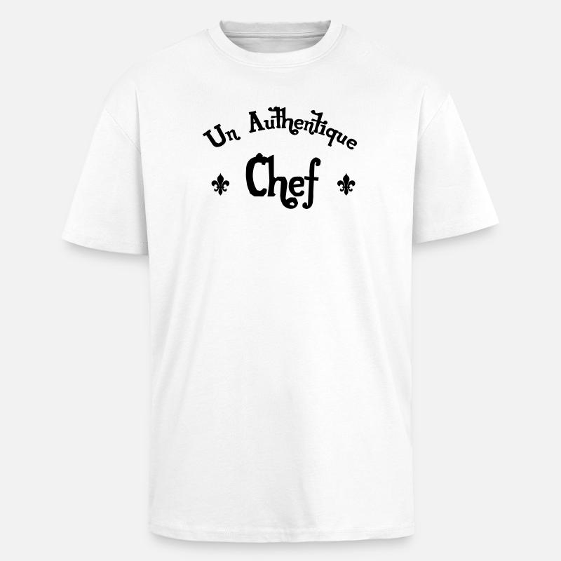 Authentic Chef - Unisex Oversized Heavyweight T-shirt - white