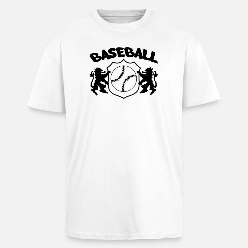 Baseball Logo - Oversized Heavyweight Unisex T-Shirt - Weiß