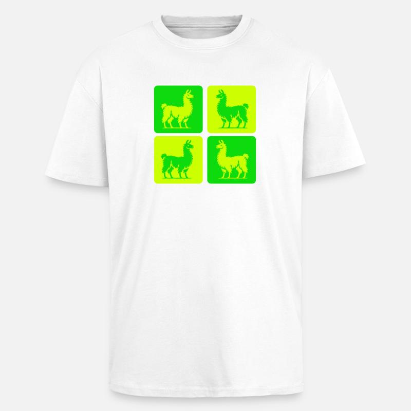 Lama Pop Art - Oversized Heavyweight Unisex T-Shirt - Weiß