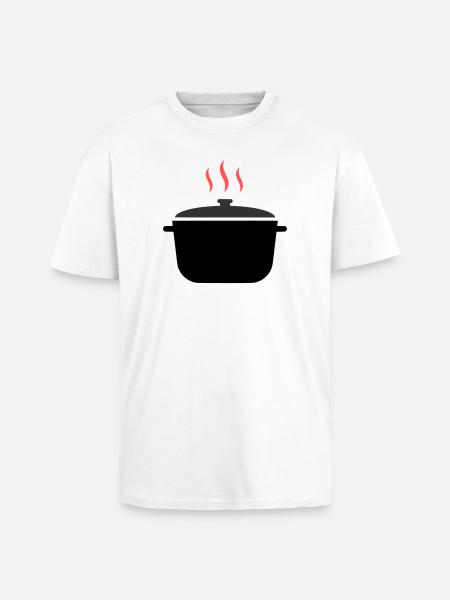 Kochtopf Dampf Kochen - Oversized Heavyweight Unisex T-Shirt - Weiß