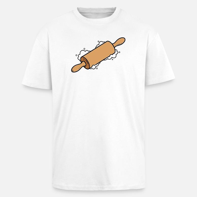Rolling Pin Rolling Dough Roll Baking - Unisex Oversized Heavyweight T-shirt - white