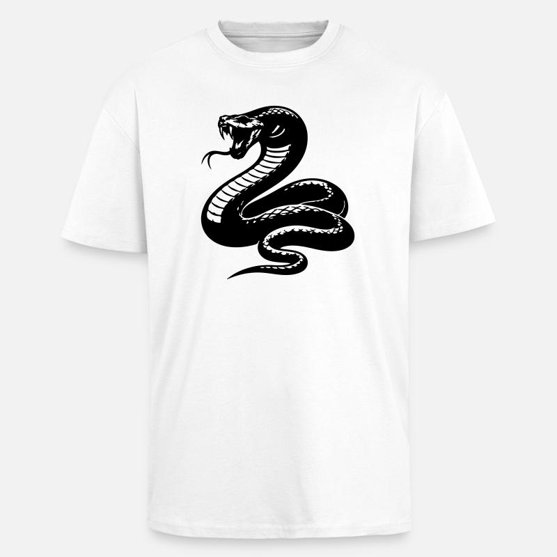 Silhouette du python serpent - T-shirt unisexe oversize épais - blanc