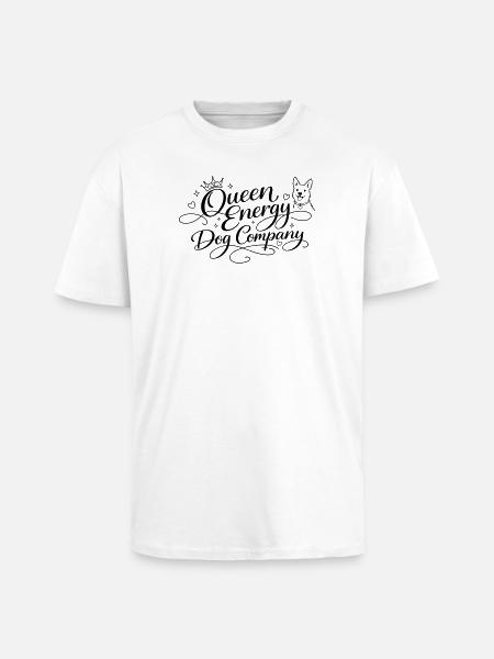 Queen Energy, Dog Company - Unisex Oversized Heavyweight T-shirt - white