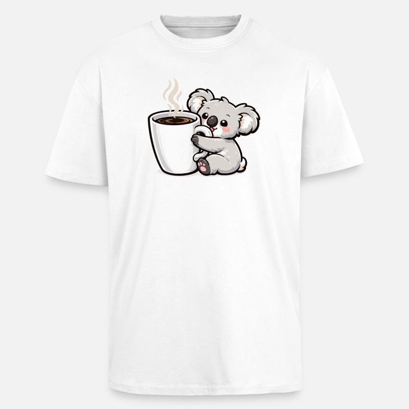 Coffee Mug Koala Cuddle Magic - Unisex Oversized Heavyweight T-shirt - white