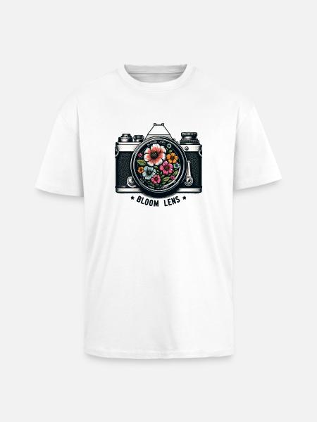 Blumenlinse Retro Florale Motive - Oversized Heavyweight Unisex T-Shirt - Weiß