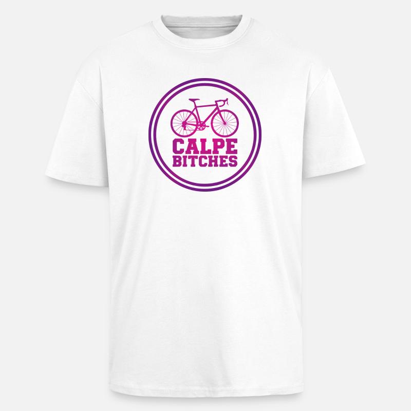 Emblème de cyclisme Calpe Bitches - T-shirt unisexe oversize épais - blanc