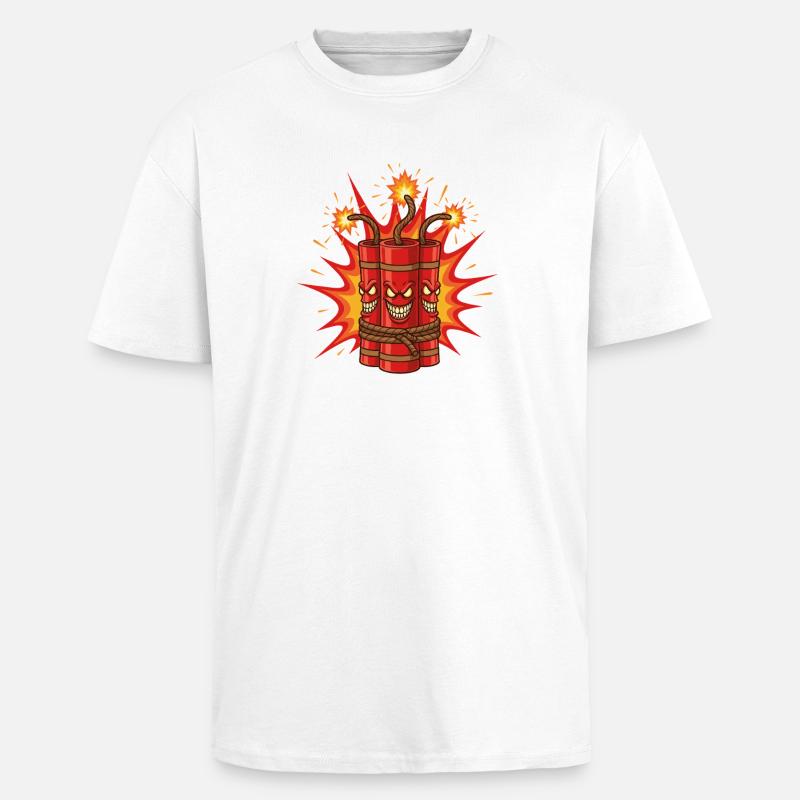 Explodierendes Dynamit-Kunst - Oversized Heavyweight Unisex T-Shirt - Weiß