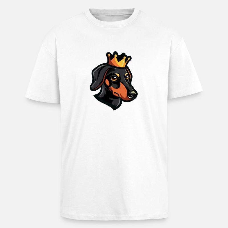 Couronne de teckel Teckel - T-shirt unisexe oversize épais - blanc
