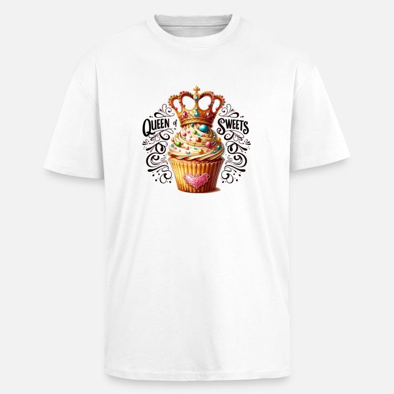 Dronningen af Candy Cupcake - Unisex oversized heavyweight t-shirt - hvid