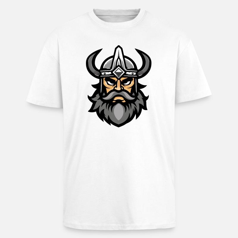 Wikinger Kopf Valhalla - Oversized Heavyweight Unisex T-Shirt - Weiß
