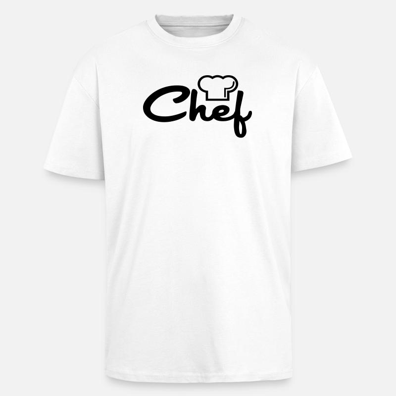 kokk - Unisex oversized t-skjorte i kraftig kvalitet - hvit