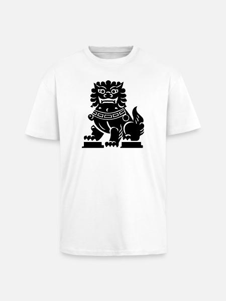 Chinese Lion - Unisex Oversized Heavyweight T-shirt - white
