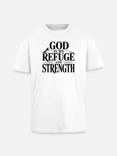 God is My Refuge and Strength - Unisex Oversized Heavyweight T-shirt - white