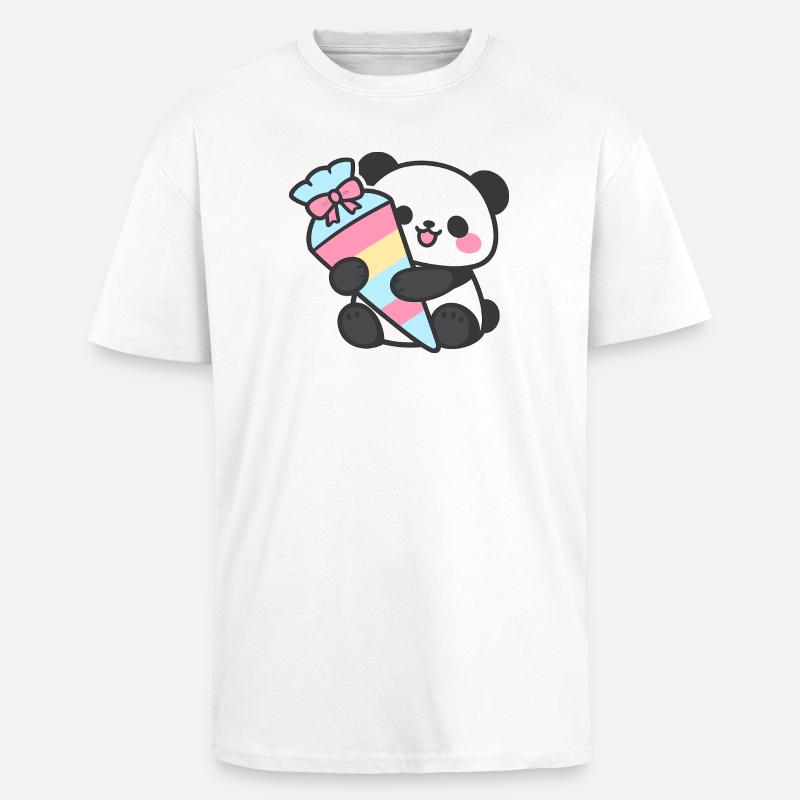 1. Klasse Panda Einschulung Geschenk 2026 - Oversized Heavyweight Unisex T-Shirt - Weiß