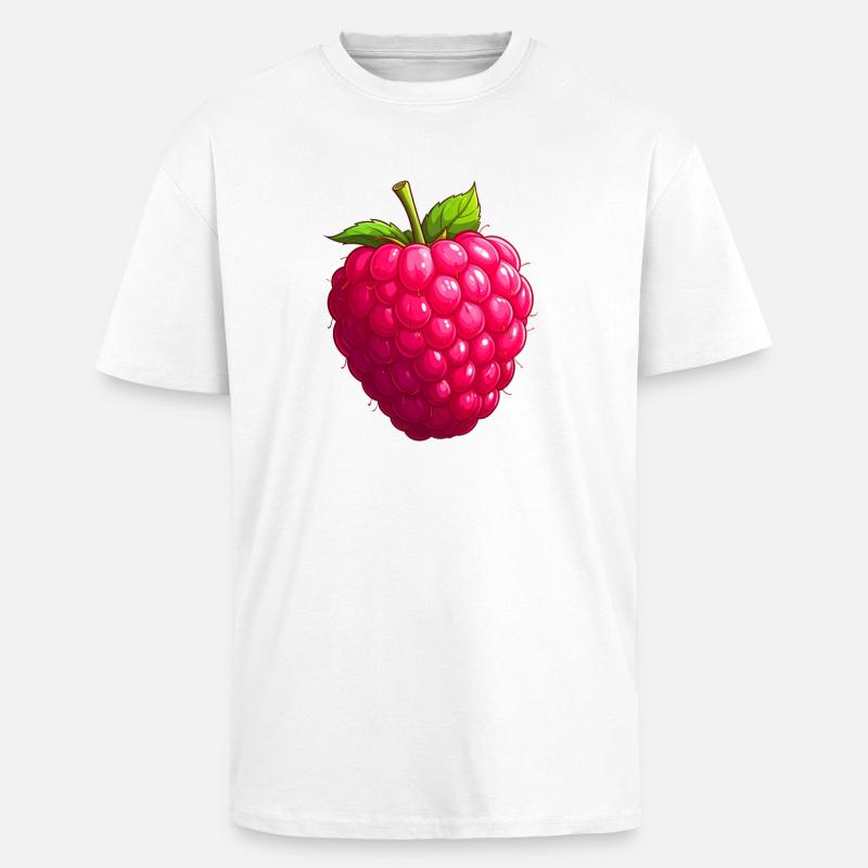 Raspberry - Unisex Oversized Heavyweight T-shirt - white