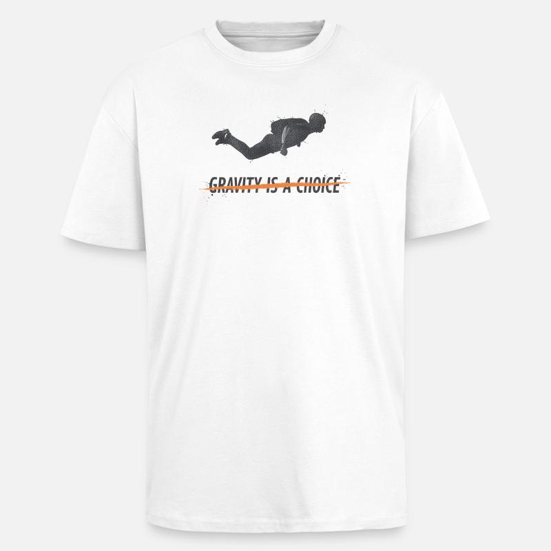 Dive Into Gravity: A Choice - Unisex Oversized Heavyweight T-shirt - white
