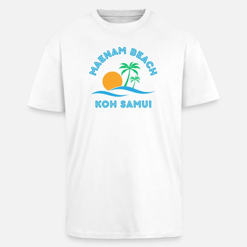 Mae Nam Strand Koh Samui - Oversized Heavyweight Unisex T-Shirt - Weiß
