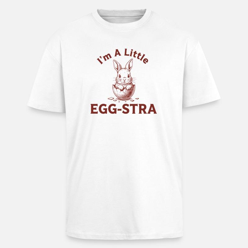 Egg-STRA Bunny Tee - Oversized Heavyweight Unisex T-Shirt - Weiß