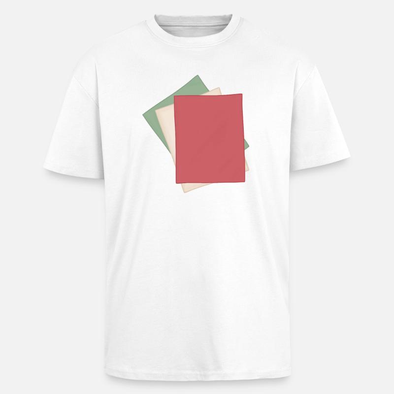Pile de papier pastel - T-shirt unisexe oversize épais - blanc
