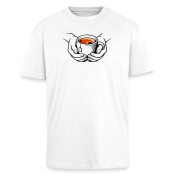 Coupe - T-shirt unisexe oversize épais - blanc - Devant - Alina (178cm) & Michal (187cm)