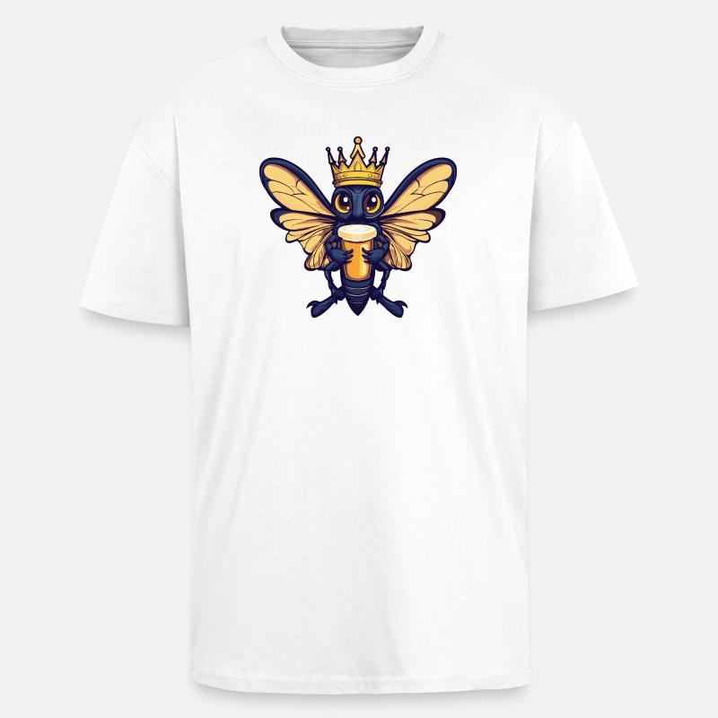 Libelle Bier König - Oversized Heavyweight Unisex T-Shirt - Weiß