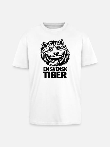 Ein schwedischer Tiger - Oversized Heavyweight Unisex T-Shirt - Weiß