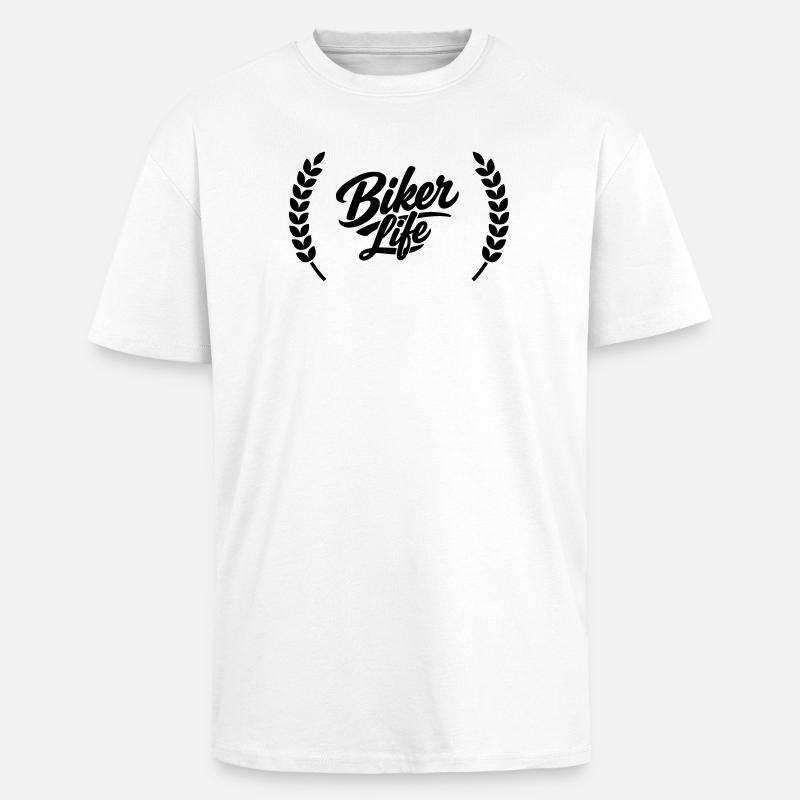 Biker life - Oversized Heavyweight Unisex T-Shirt - Weiß