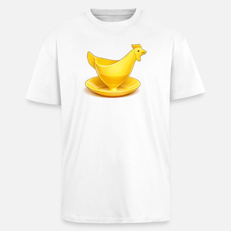 Gelber DDR Eierbecher, Ostalgie - Oversized Heavyweight Unisex T-Shirt - Weiß