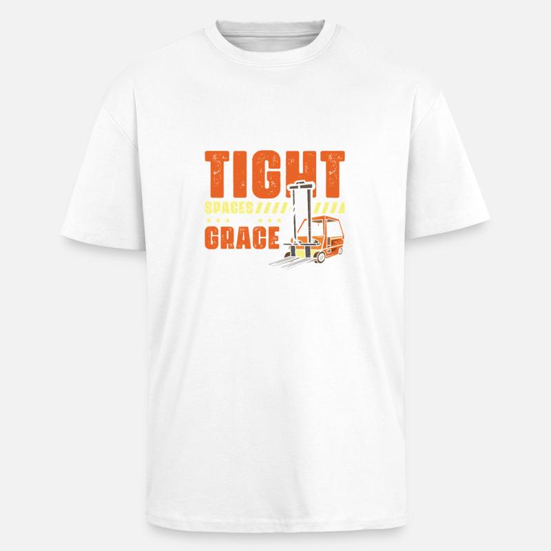 Staplerfahrer Englisch Spruch Stapler - Oversized Heavyweight Unisex T-Shirt - Weiß