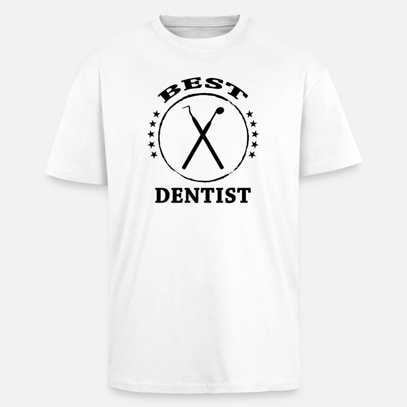 Best Dentist Tools Crest - T-shirt unisexe oversize épais - blanc