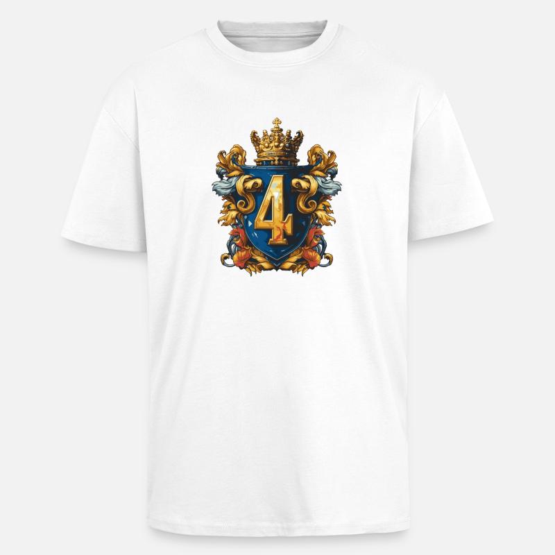 4 Numero di stemmi - T-shirt unisex oversize pesante - bianco