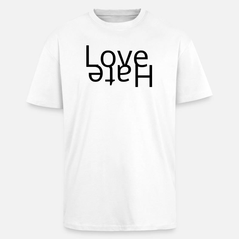 Love - Hate - Unisex Oversized Heavyweight T-shirt - white
