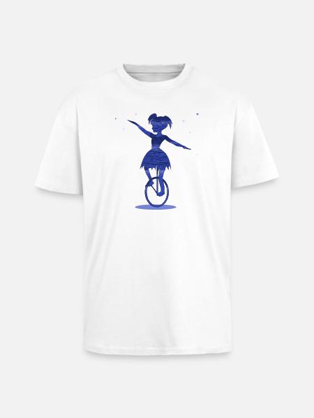 Unicycle | Style libre monocycle - T-shirt unisexe oversize épais - blanc