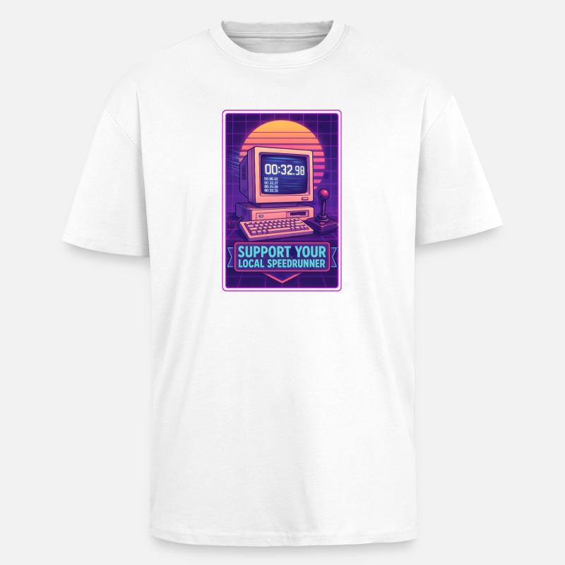 Speedrunner supporten | Retro Gaming Timer - Oversized Heavyweight Unisex T-Shirt - Weiß