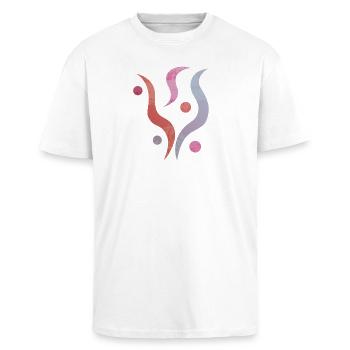 Yoga design_30 - T-shirt unisexe oversize épais - blanc - Devant - Alina (178cm) & Michal (187cm)