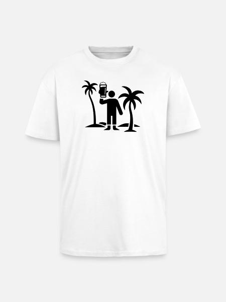 Party Urlaub Insel Bier - Oversized Heavyweight Unisex T-Shirt - Weiß