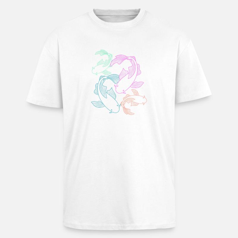 Koi Fish Koi Carp Koi Koi Koi Koi Koi - Unisex Oversized Heavyweight T-shirt - white